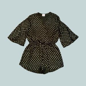BUDDY LOVE, ROMPER IN DARK BLUE/BLACK WITH GOLD DOTS. SIZE L